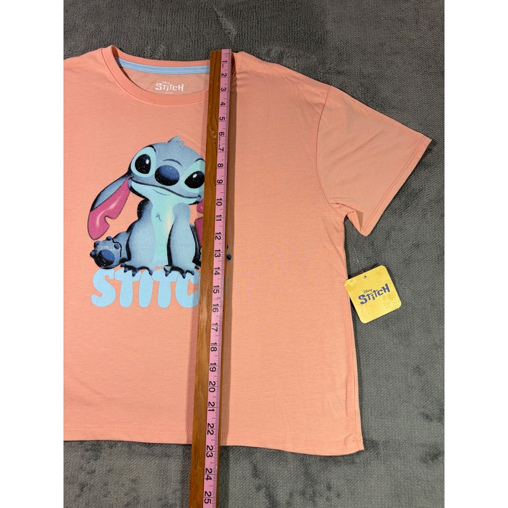 Disney Stitch Kids T-Shirt and Hat Set Peach Blue XL 14/16 New with Tags - Picture 6 of 9
